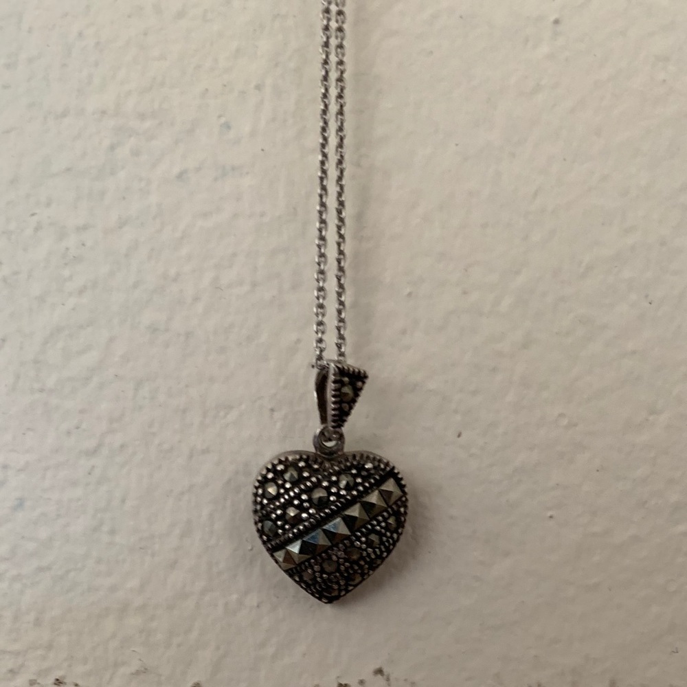 🖤Stone heart necklace🩶